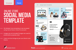 Online store template in Canva