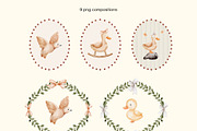 Boho nursery watercolor clipart, an Animal Illustration by Pattern + watercolor (Thumbnail 3 of 10)