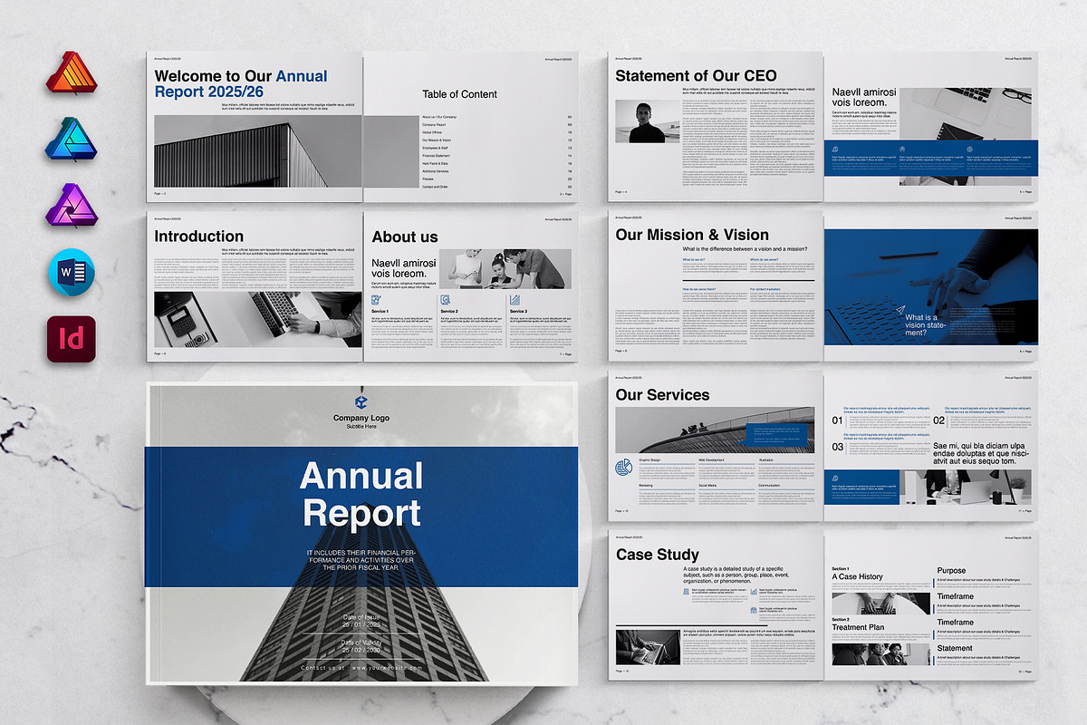 Annual Report Template Landscape, a Brochure Template by DesignCrest (Photo 1 of 13)