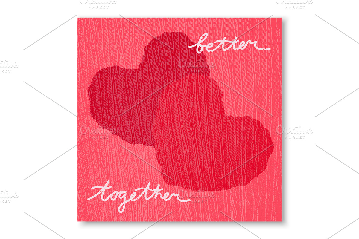 Valentine Cards with Textile Texture, a Decorative Illustration by PsychocheArt (Photo 3 of 3)