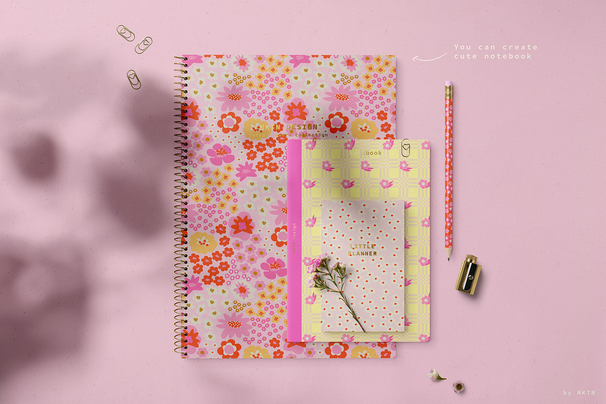 Retro Flowers Collection, a Pattern Graphic by NKTN (Photo 11 of 15)