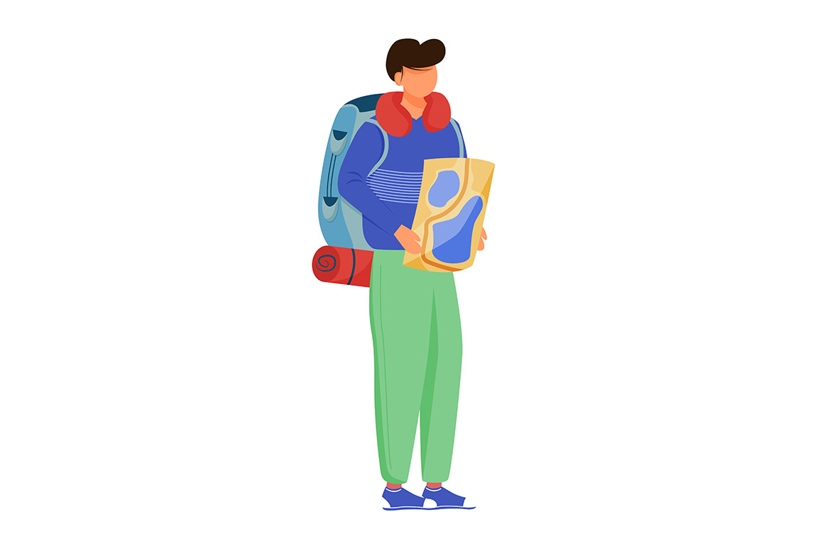 Boy with map vector illustration, a Person Illustration by The img