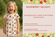 Raspberry Clipart & Patterns Bundle, a Food Illustration by MuzaArtStudio (Thumbnail 1 of 14)
