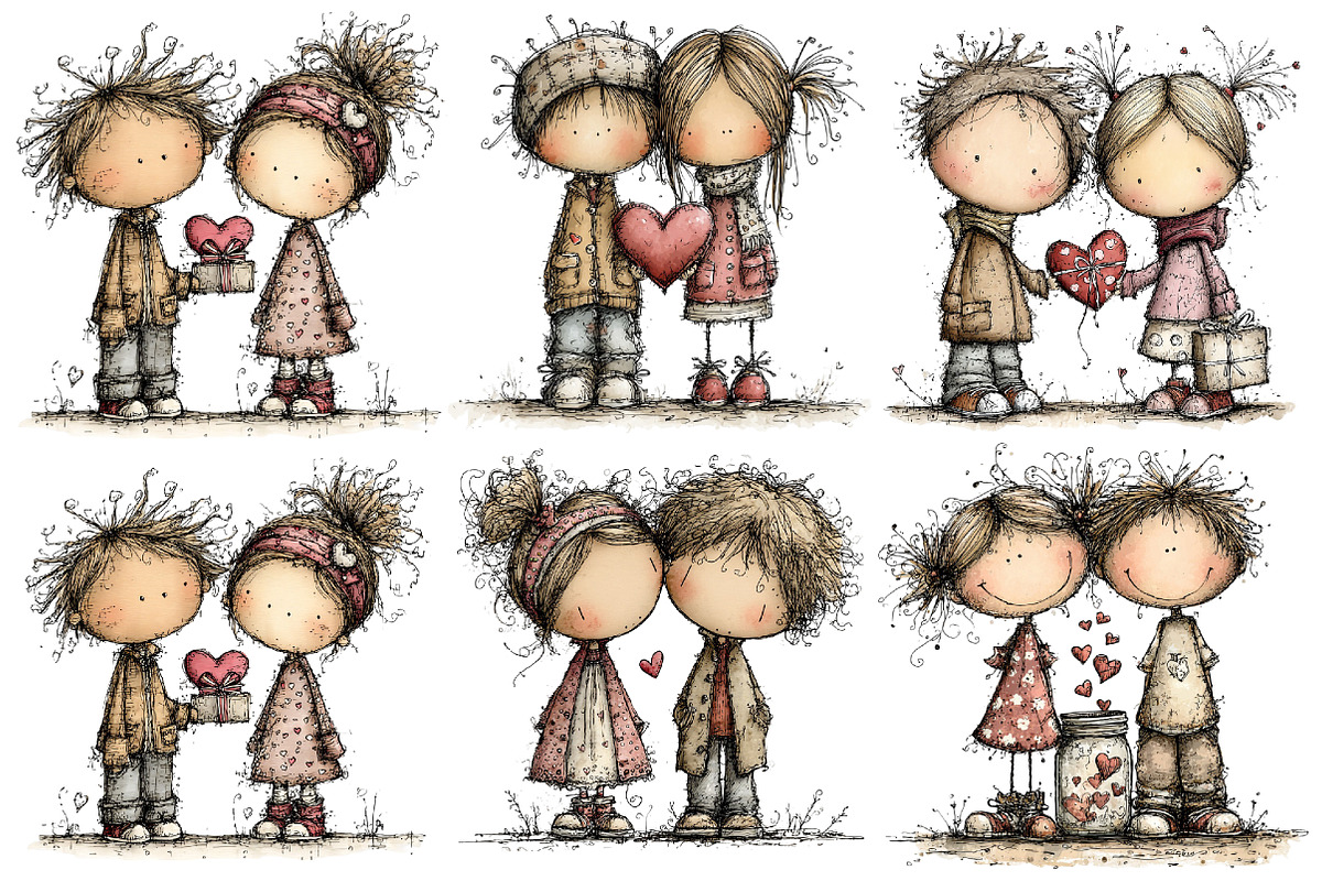 Valentine's Day Lovers Clipart, an Illustration by Pixels.Craft (Photo 5 of 5)
