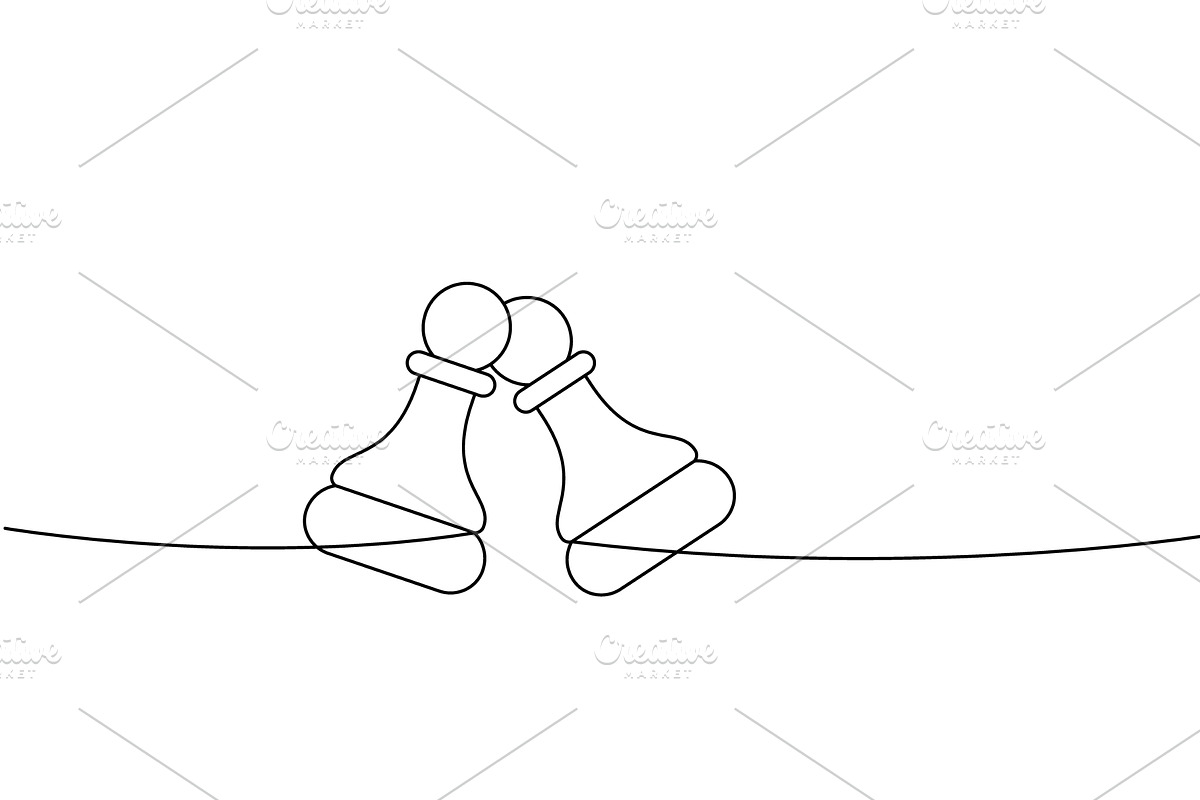 Two pawns facing each other in, an Object Illustration by GraphiShop