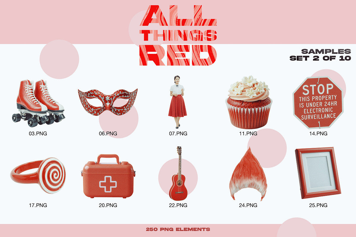 ALL THINGS RED: 250 PNG Elements, an Object Graphic by Megan Aili Designs (Photo 4 of 17)