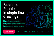 Business people single line drawings, a Person Illustration by ToonPlanet Vector Assets (Thumbnail 1 of 12)