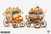 Pumpkin Chariot Watercolor, an Illustration by Gemstone (Thumbnail 8 of 12)