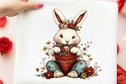 Whimsical Bunny Easter Clipart, an Animal Illustration by designcity5 (Thumbnail 4 of 5)