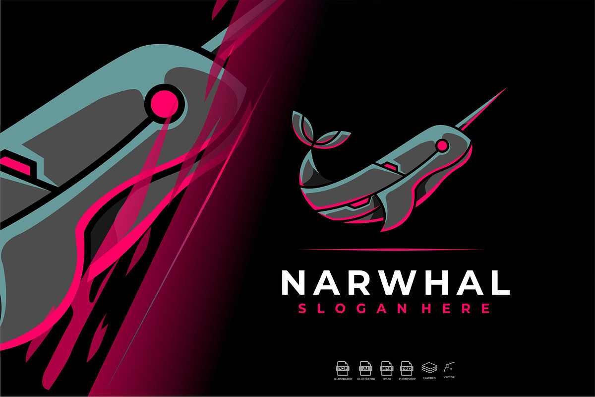 Modern Mecha Robot Narwhal Logo Icon, a Branding & Logo Template by Rupture