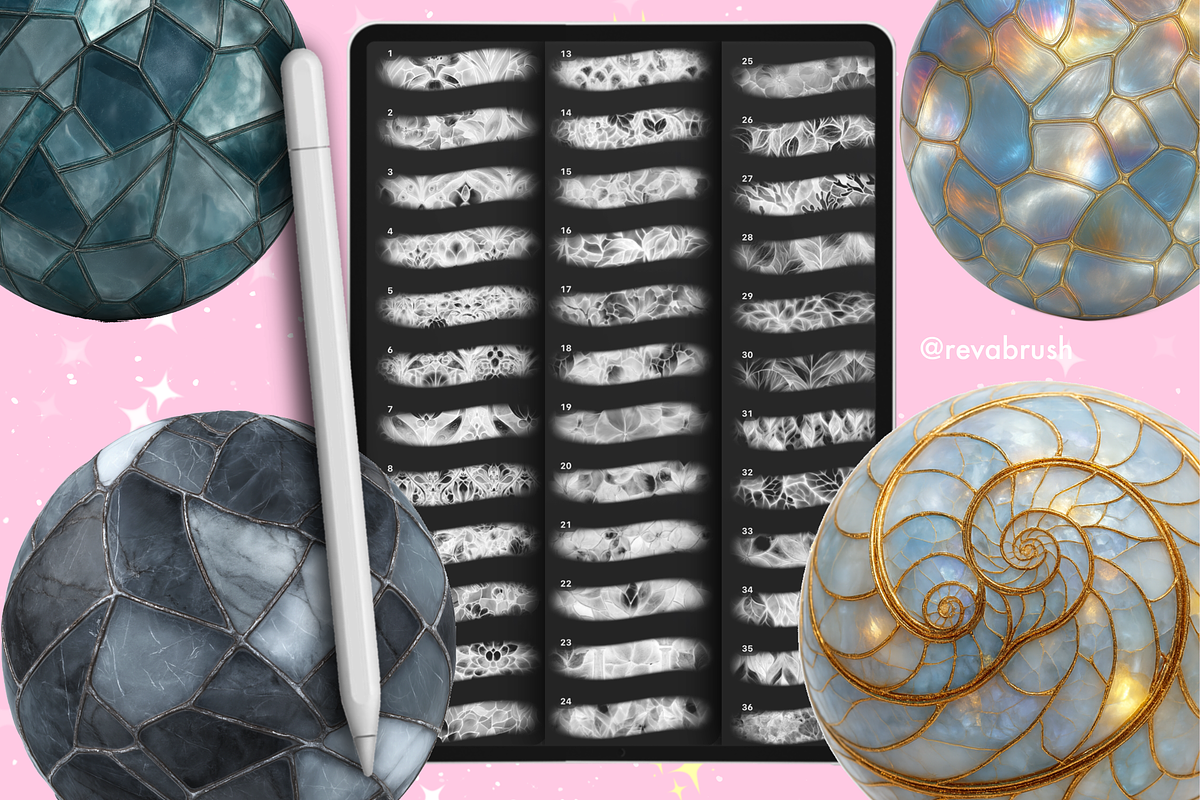 Procreate Stained Glass brushes, a Brush Add-On by Revabrush (Photo 8 of 8)