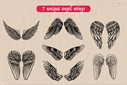 Angel wings drawing engraved, an Object Illustration by Arthur Balitskiy (Thumbnail 2 of 5)
