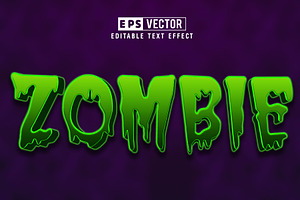 Vector Zombie 3d Editable Text Effec