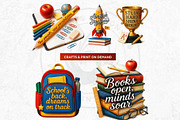 Back To school quotes Clipart Set, an Education Illustration by ThatsDesignArt (Thumbnail 4 of 10)