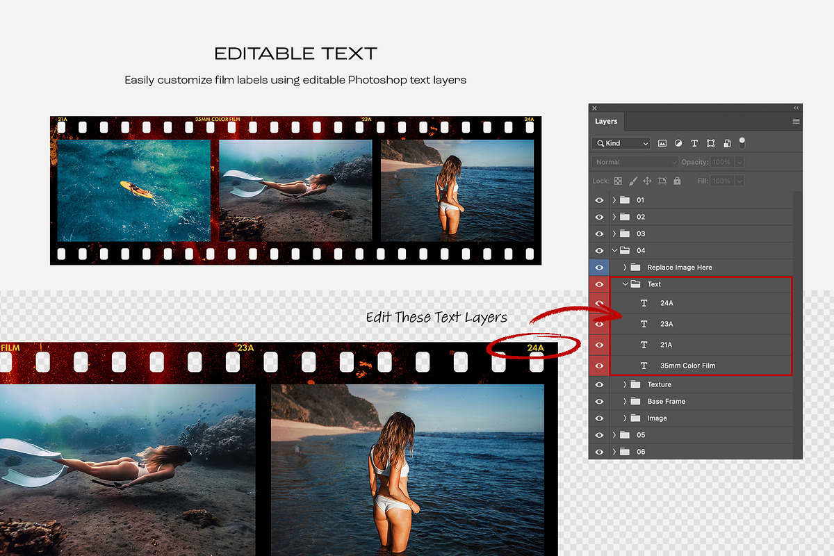 Analog Film Strip Frame Template, a Mockup by DesignerCandies (Photo 5 of 13)