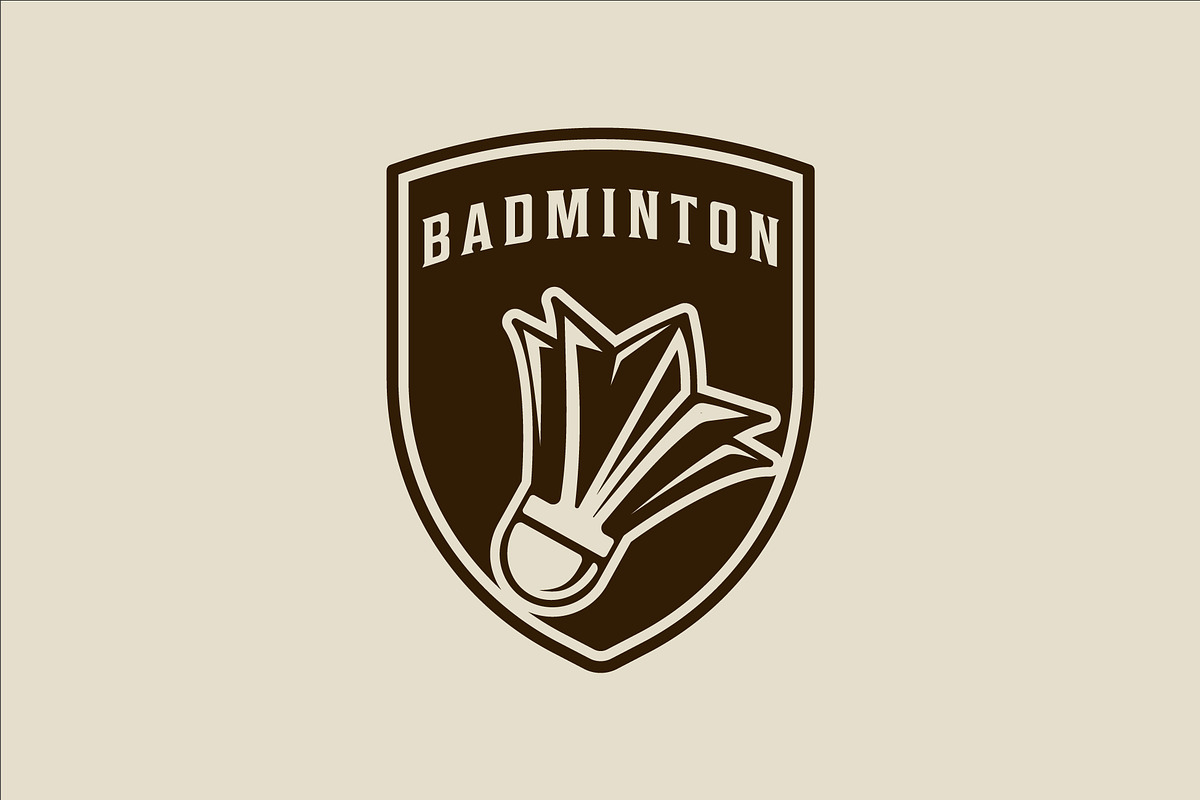 shuttlecock of badminton emblem logo, a Branding & Logo Template by zyxroun shop