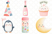 Cute New Year Clip Art, an Illustration by Black Bird Studio (Thumbnail 3 of 6)