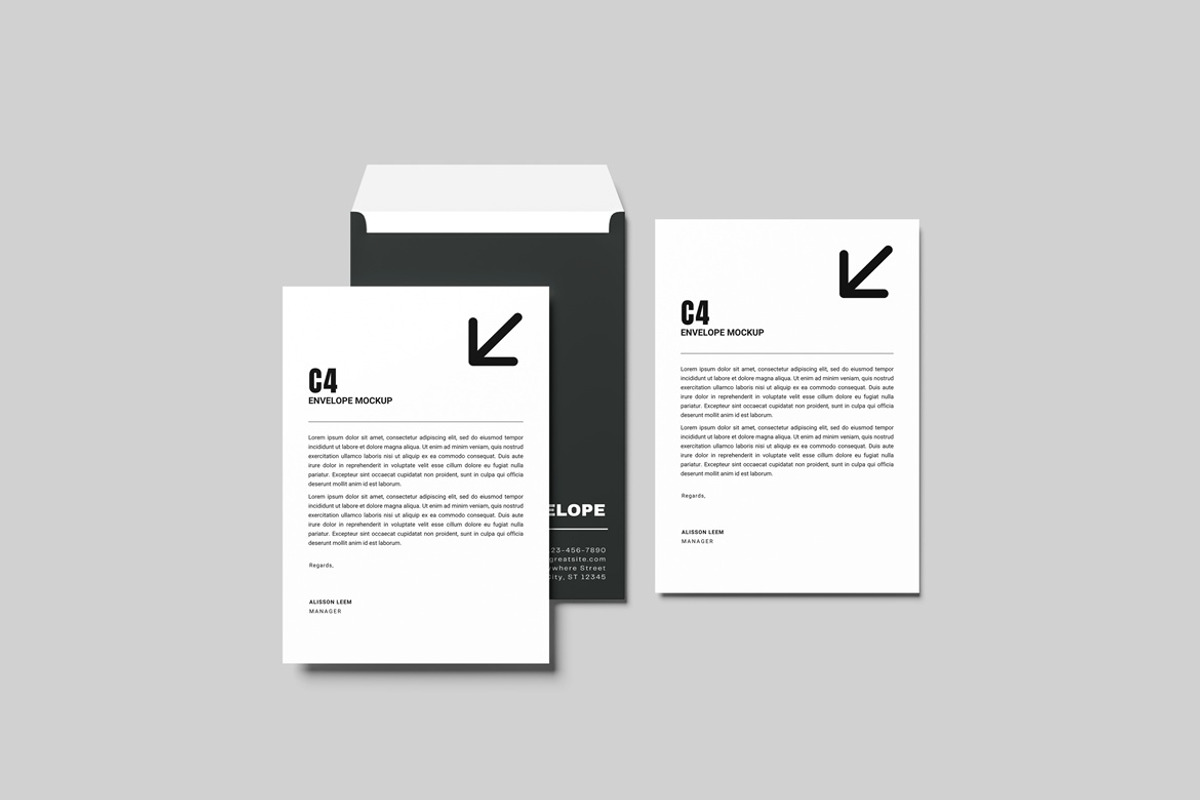 High Quality C4 Envelope Mockup, an Advertising Mockup by GraphicWindow (Photo 2 of 5)