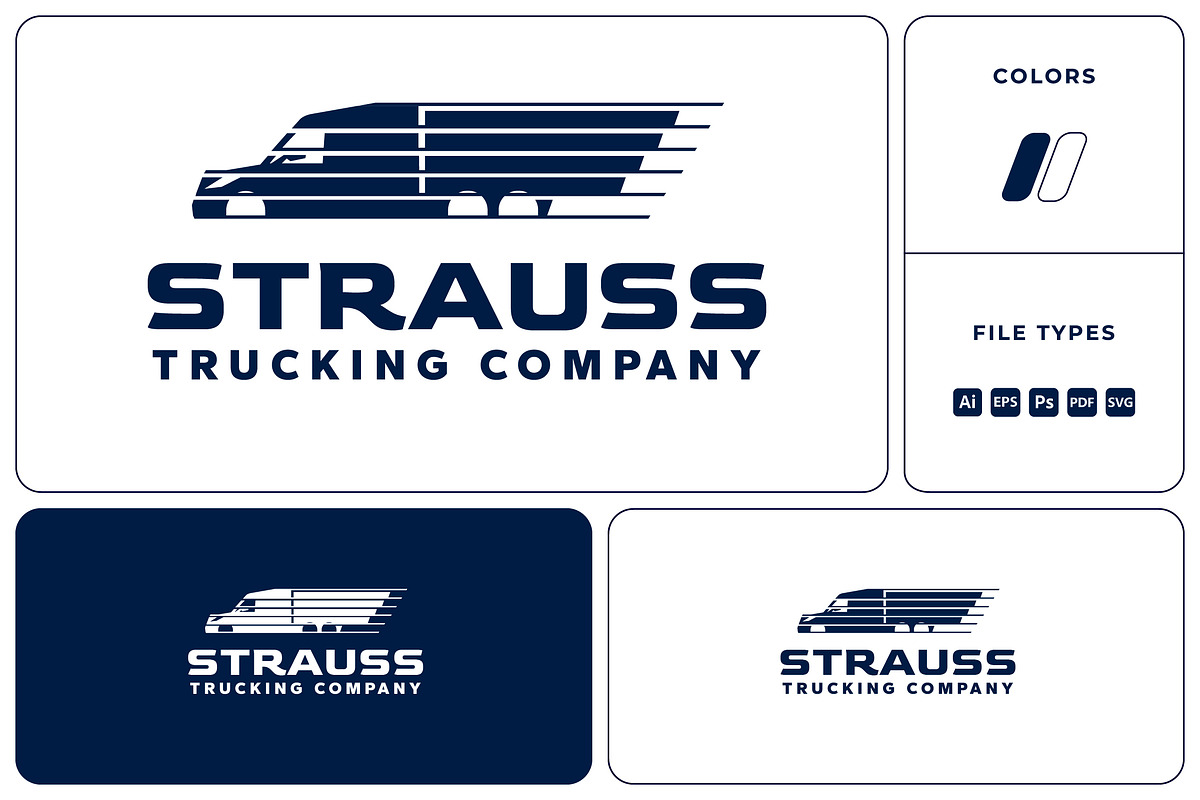 Minimal Semi Truck Logo preview 3