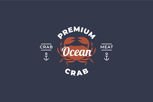 vintage premium crab seafood logo, a Branding & Logo Template by Blazybone