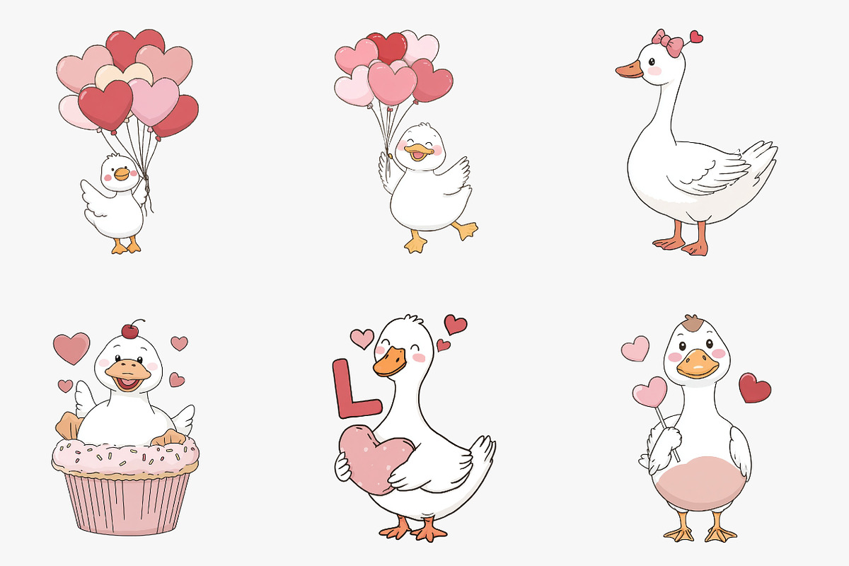 valentine-goose-clipart, an Illustration by CreationArt (Photo 7 of 7)