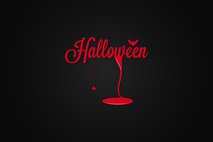 halloween icon lettering blood drop