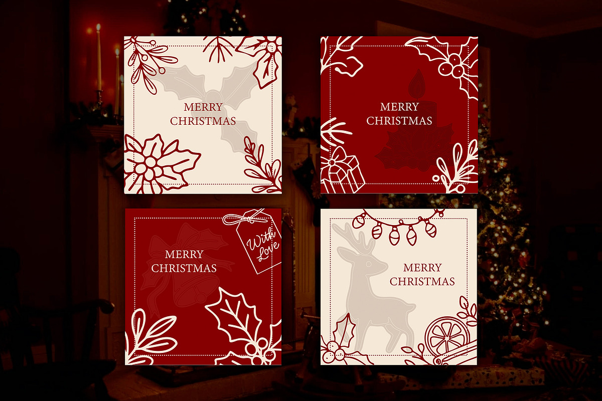 Whimsical Christmas Illustration Set, a Seasonal Illustration by SunnJaneArt (Photo 10 of 13)