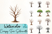 Creepy Tree Silhouette Clipart, an Illustration by CrexoraLab (Thumbnail 1 of 5)