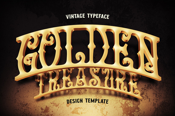 Golden Treasure font & template preview 7