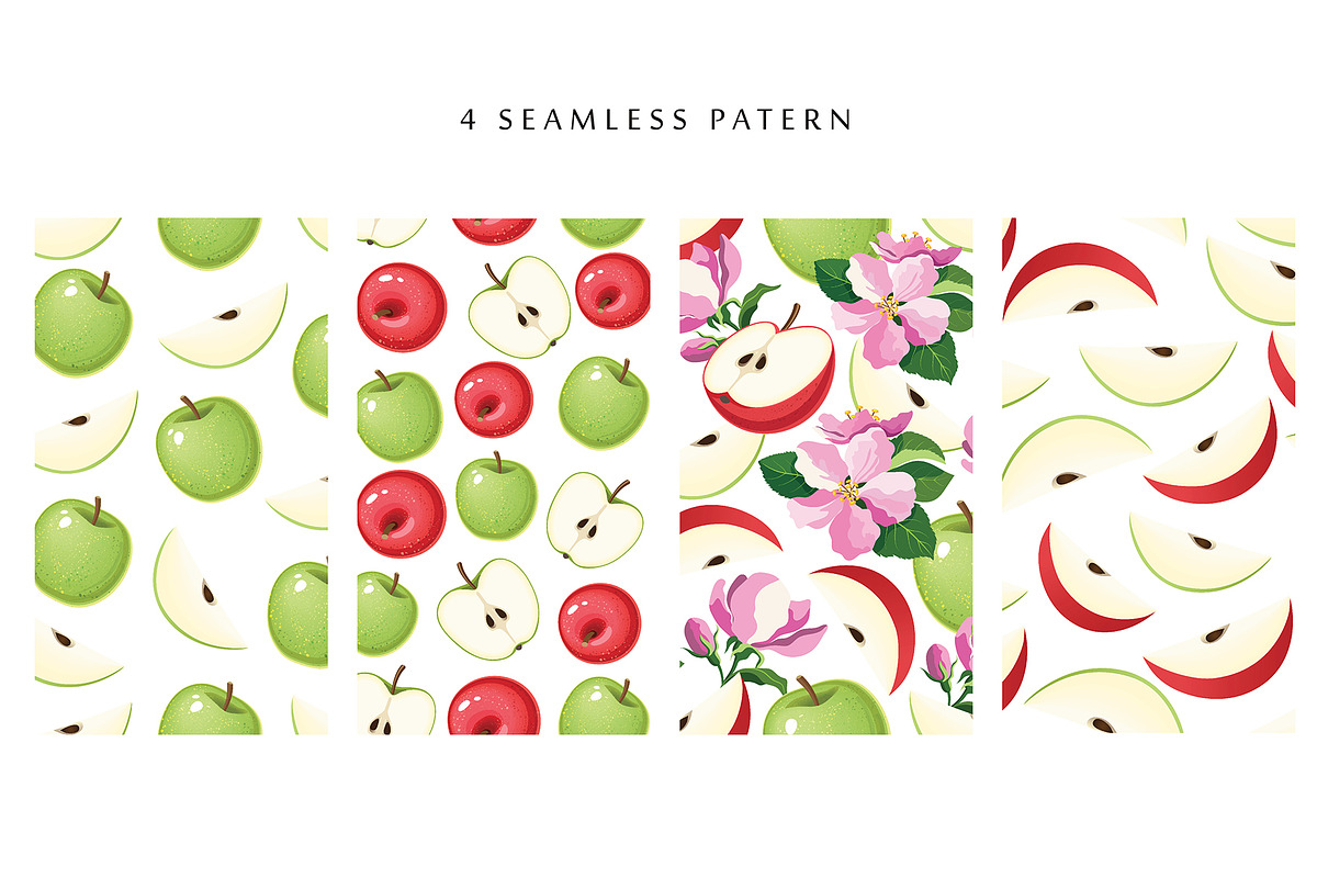 Vector set of  beautiful apples, an Object Graphic by natamastery (Photo 3 of 4)