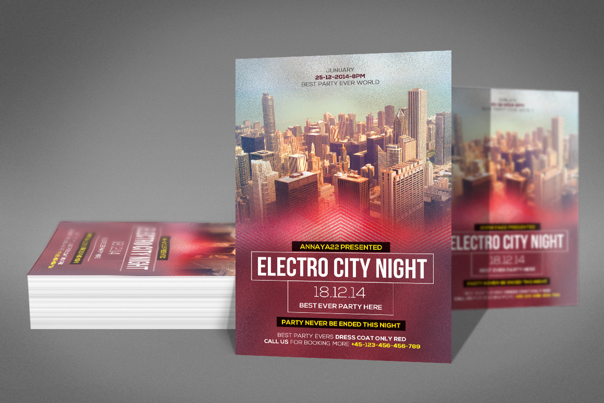 Electro City Nigh Flyer, a Flyer Template by Graphic Templates (Photo 2 of 4)