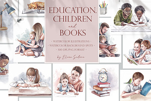 Education. Children and books PNG