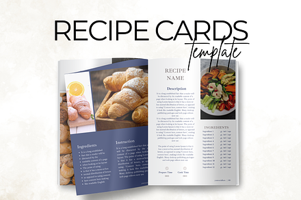 Cute Recipe Pages Editable in Canva, a Magazine Template by Digital By Nikoleta