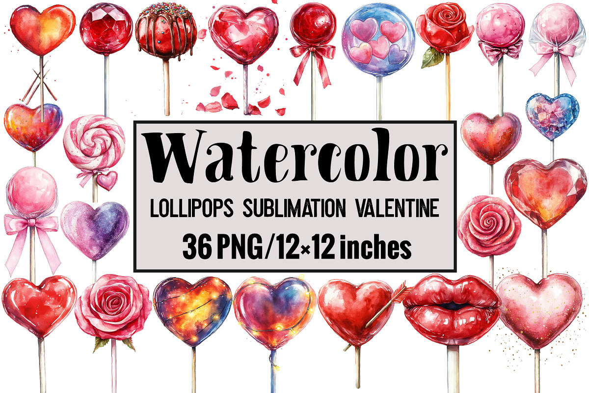 Lollipops Sublimation Valentine, an Illustration by Design Market (Photo 1 of 3)