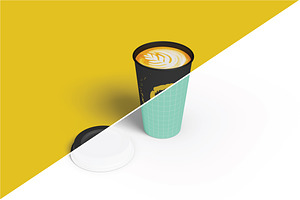 Realistic Coffee Paper Cup Mockup