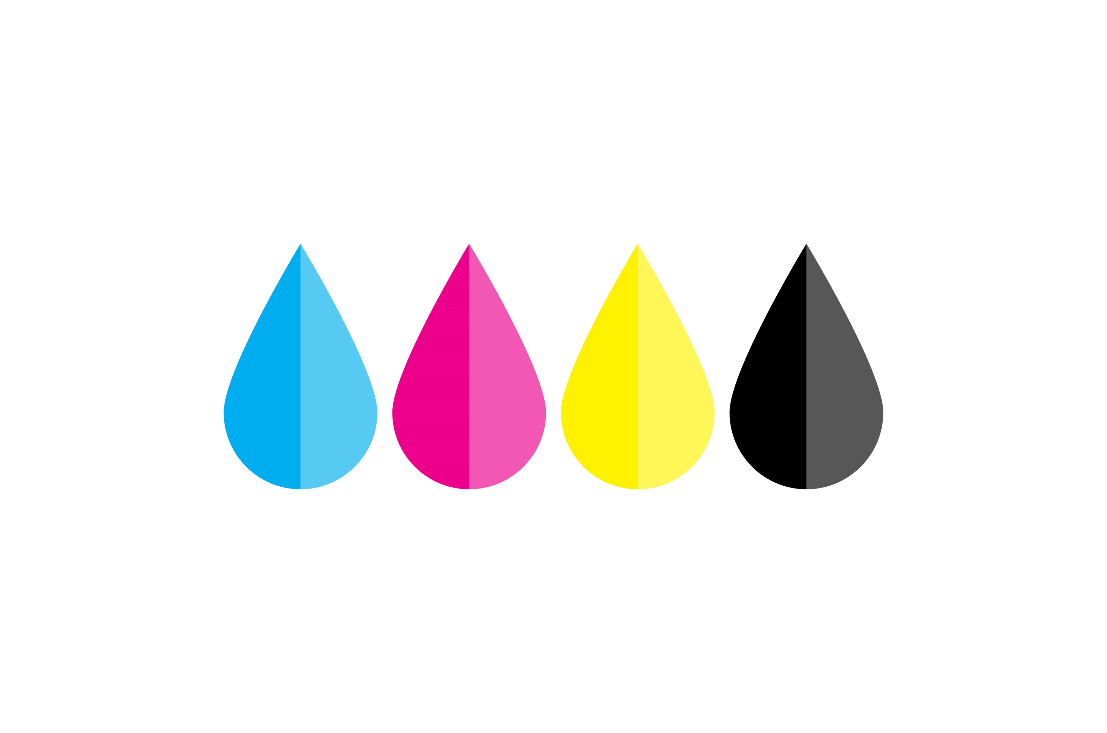 Ink drops in CMYK colors - cyan, a Work Illustration by pytyczech ...