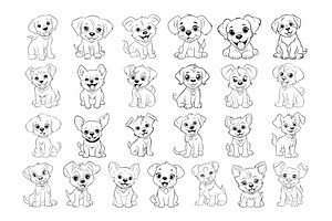 Cute Puppy Procreate Stamps