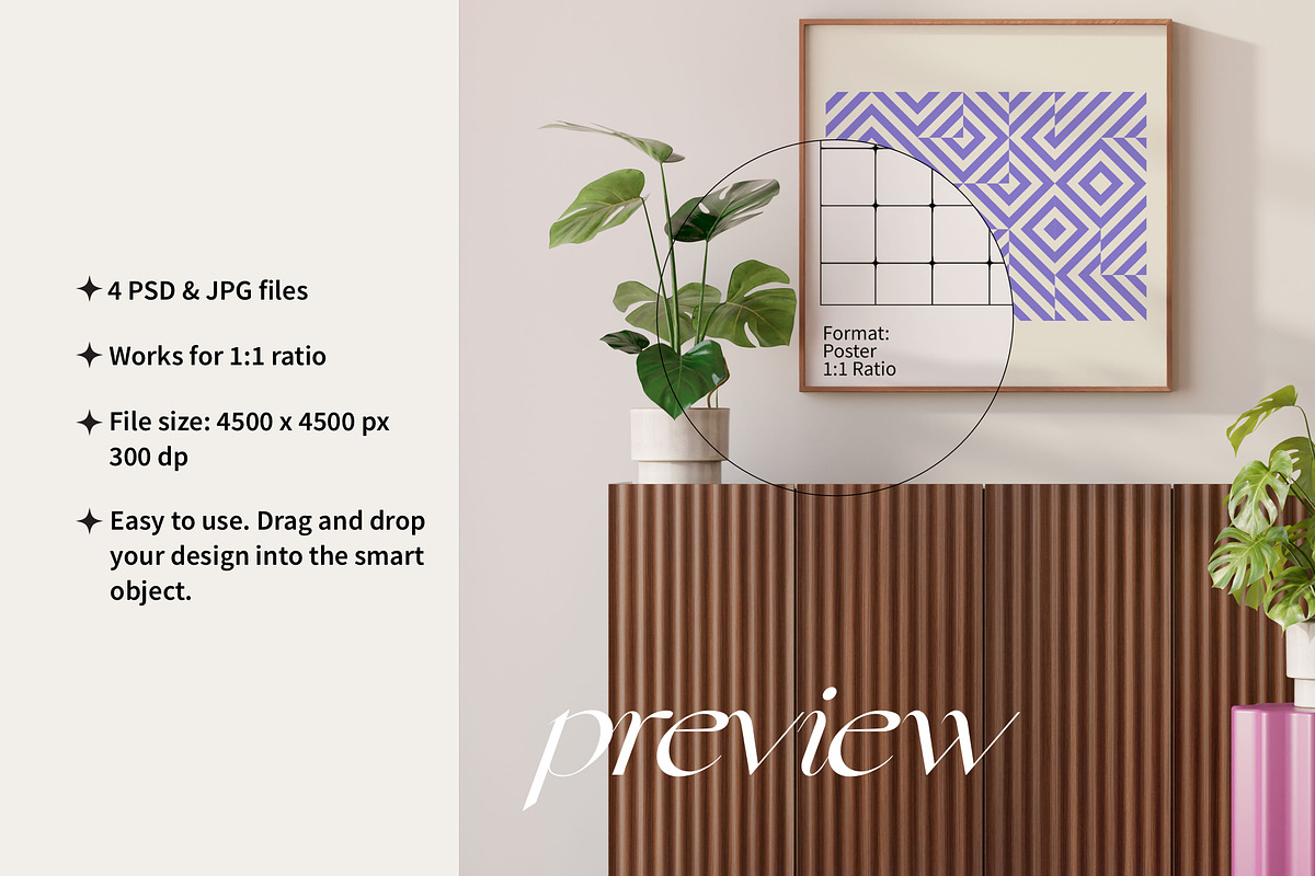 Artwork Frame Mockups Square Ratio, a Household Mockup by Bonumo (Photo 3 of 10)