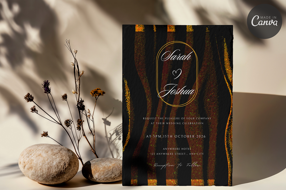 Tiger Stripe Wedding Invitation, an Invitation Template by InvitingStorys (Photo 2 of 11)