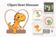 Clipart Heart Dinosaur, a Graphic by Artnoy (Thumbnail 1 of 5)