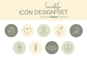 Linestyle Icon Design Set Peace, an Outline Icon by pepulousdsg