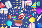 Happy Birthday PNG Clipart Set, a Decorative Illustration by Art by Angele G (Thumbnail 3 of 8)