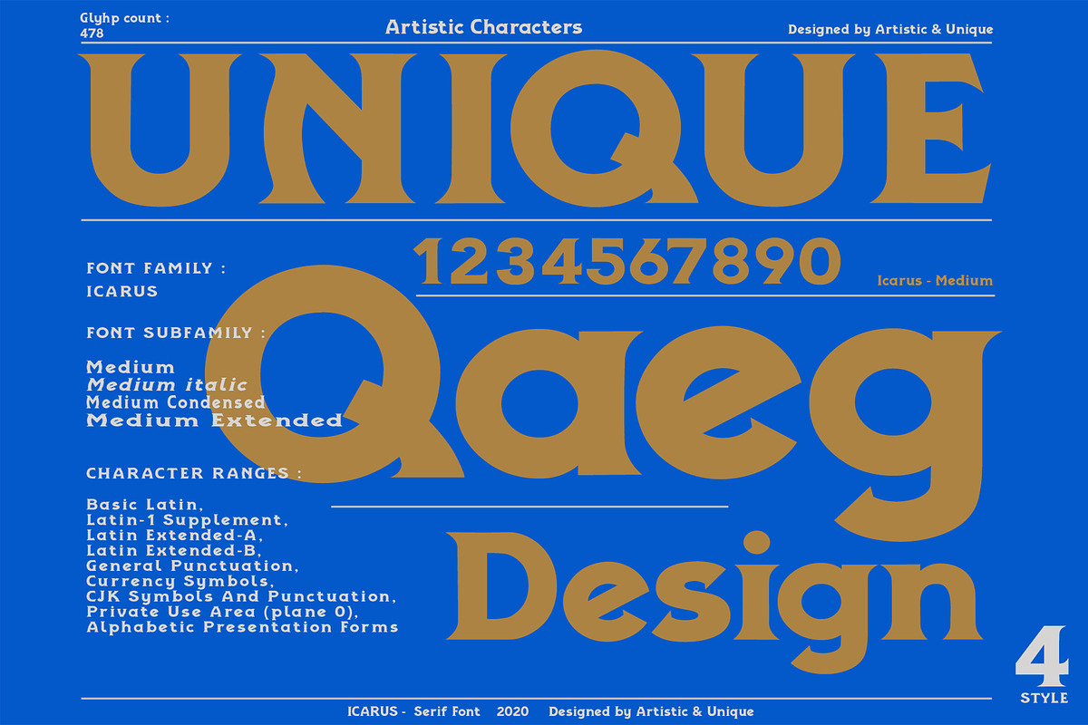 ICARUS - Serif font family, a Serif Font by Artistic & Unique (Photo 7 of 15)