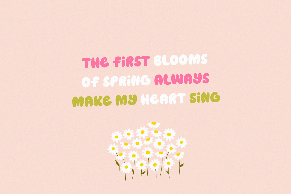 Flowering | Bubbly font, a Sans Serif Font by JuliaVolkova (Photo 2 of 8)