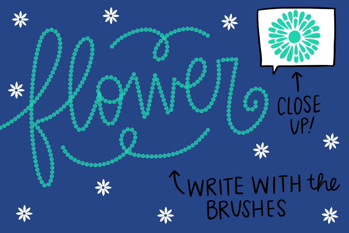 Procreate Stamp Flowers Set preview 7