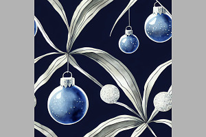 Blue Christmas Decorations. Seamless