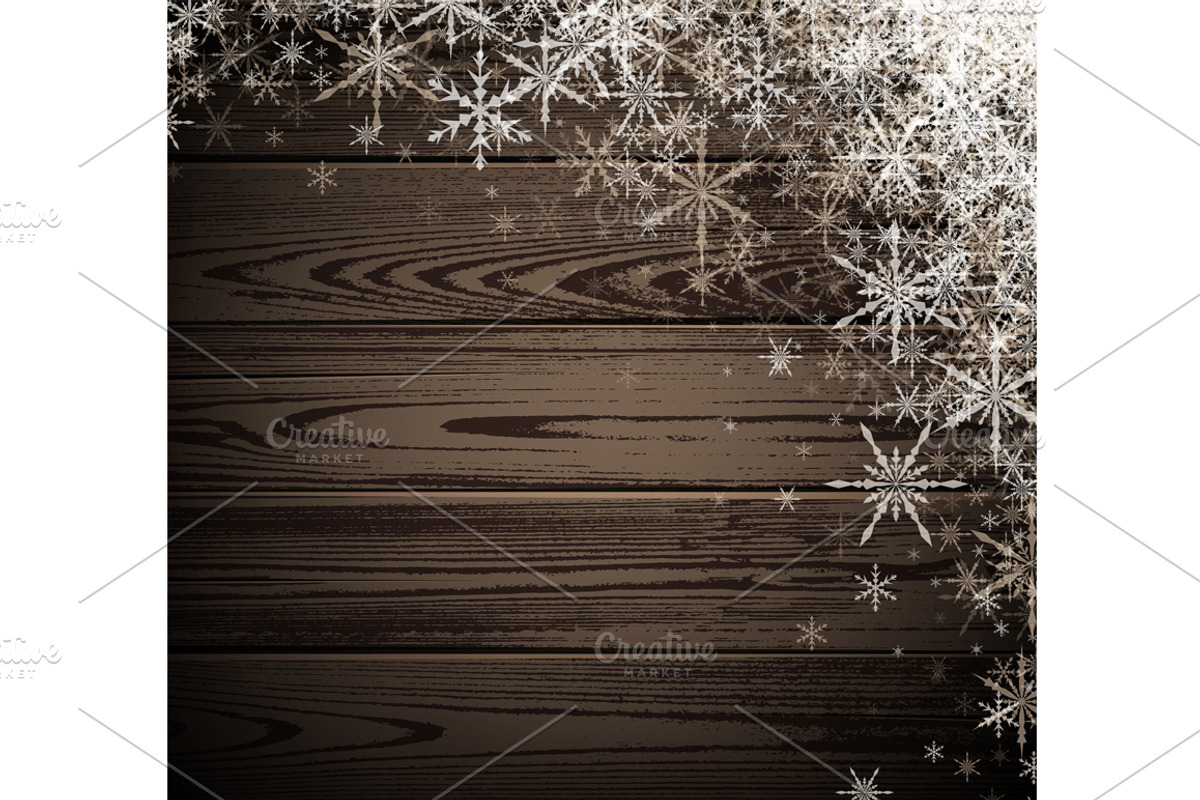 Wooden texture set with snowflakes, a Decorative Illustration by Vjom (Photo 4 of 6)