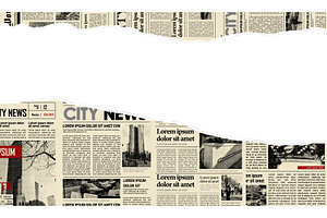 Torn newspaper border banner. Jagged, an Object Illustration by Zimages