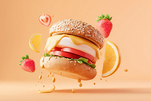 Variety of gourmet burgers with toppings, a Food & Drink Photo by AlyaAnd
