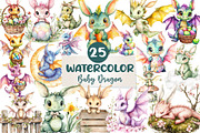 Baby Dragon Sublimation Clipart, an Illustration by CreationArt (Thumbnail 1 of 5)